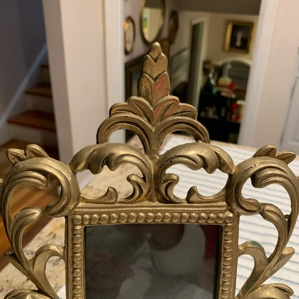 Vintage Ornate Brass Picture Frame